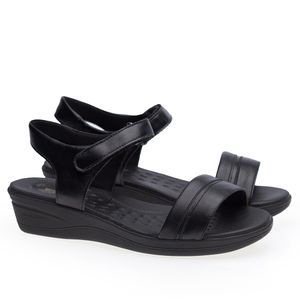 Sandália Anabela Doctor Shoes Esporão Couro 180 Preto