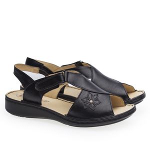 Sandália Anabela Doctor Shoes Couro 293 Preto