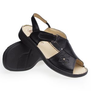 Sandália Anabela Doctor Shoes Couro 293 Preto