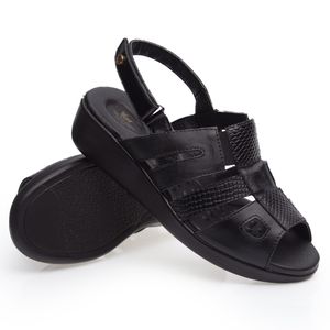 Sandália Anabela Doctor Shoes Esporão Couro 7804 Preto