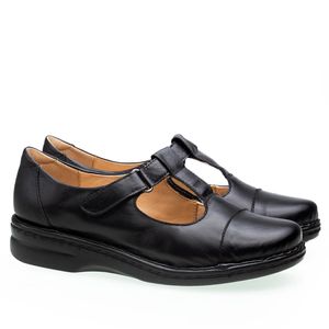 Sapato Anabela Doctor Shoes Couro 366 Preto