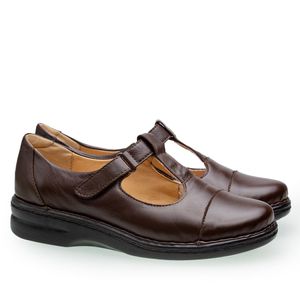 Sapato Anabela Doctor Shoes Couro 366 Marrom