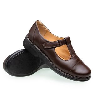 Sapato Anabela Doctor Shoes Couro 366 Marrom