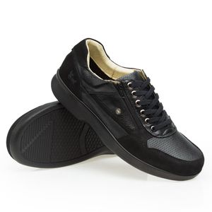 Sapato Casual Doctor Shoes Esporão Couro 3063 Preto/Preto