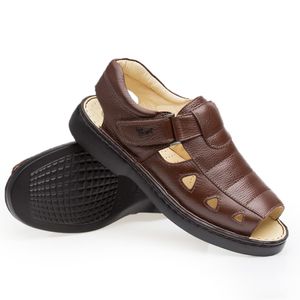 Sandália Doctor Shoes Couro 303 Marrom