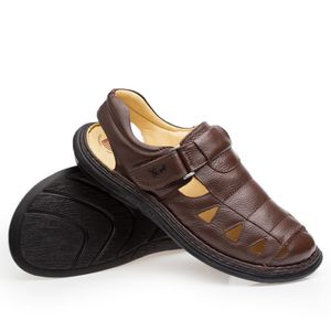 Sandália Doctor Shoes Couro 917302 Marrom