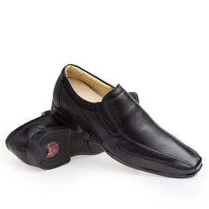 Sapato Social Doctor Shoes JOB com bolha de ar Anti Impacto Couro Floater/Nobuck 1747 Preto