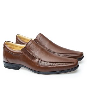 Sapato Social Doctor Shoes JOB com bolha de ar Anti Impacto Couro Floater 1747 Camel