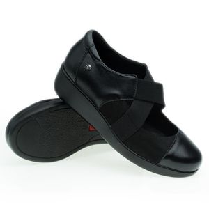 Sapato Anabela Doctor Shoes Esporão Couro 7879 Preto