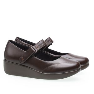 Sapato Anabela Doctor Shoes Couro 192 Marrom