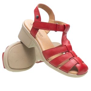 Sandália Doctor Shoes Couro 1569 Vermelho