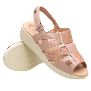 Sandália Anabela Doctor Shoes Esporão Couro 7804 Nude