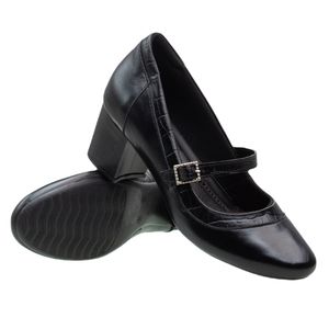 Sapato Salto Doctor Shoes Couro 1240 Preto