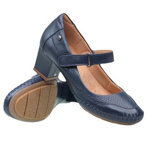 Sapato Salto Doctor Shoes Couro 789 Marinho