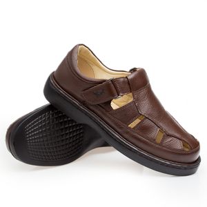 Sandália Doctor Shoes Couro 320 Marrom