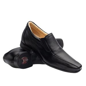 Sapato Social Doctor Shoes Linha UP (5 cm + alto)1749 em Couro Preto