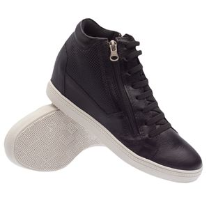 Tênis Doctor Shoes Sneaker Couro 65614 (Elástico) Preto