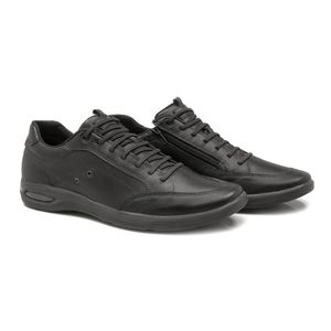 Tênis Doctor Shoes Couro 47921 (Elástico) Preto