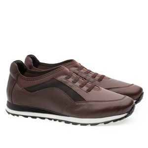 Tênis Doctor Shoes Couro 4063 (Elástico) Marrom