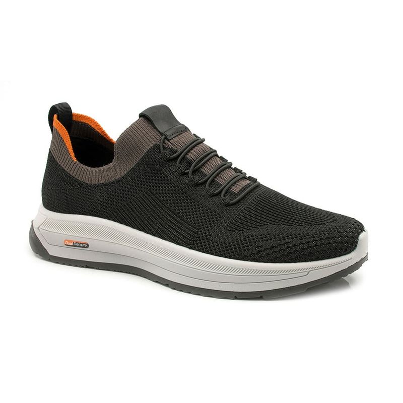 Tenis-Doctor-Shoes-Knit-60810--Elastico--Preto-Jaguar-Laranja