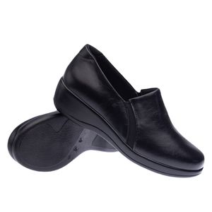 Sapato Anabela Doctor Shoes Couro 7807 Preto