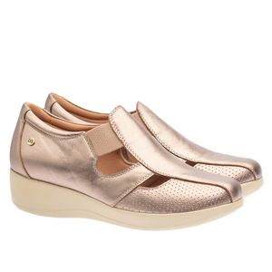 Sapato Anabela Doctor Shoes Couro 7800 Metalic