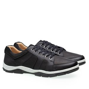 Tênis Doctor Shoes Esporão Couro 1922 Preto