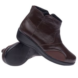 Bota Doctor Shoes Couro 157 Marrom/Techprene Marrom