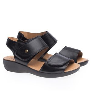 Sandália Doctor Shoes Couro 13632 Preto