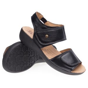 Sandália Doctor Shoes Couro 13632 Preto