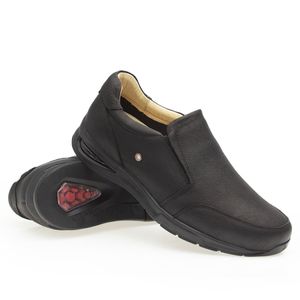 Sapato Casual Doctor Shoes com Bolha de Ar System Anti Impacto Couro 2139 Preto