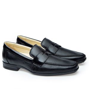 Sapato Social Doctor Shoes JOB com bolha de ar Anti Impacto Couro Floater 1746 Preto