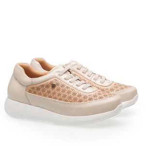 Tênis Doctor Shoes Couro 1406 (Elástico) Gelo/Rosê