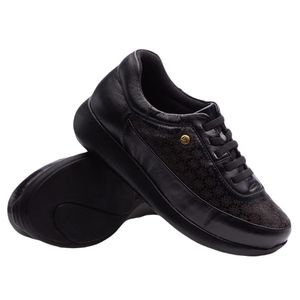 Tênis Doctor Shoes Couro 1406 (Elástico) Preto/Preto