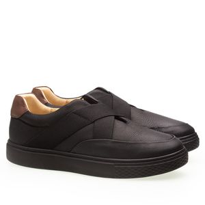 Tênis Doctor Shoes Slip On Couro 2192 Preto