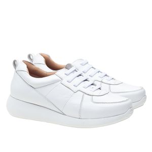 Tênis Doctor Shoes Couro 1403 (Elástico) Branco/Branco