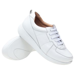 Tênis Doctor Shoes Couro 1403 (Elástico) Branco/Branco