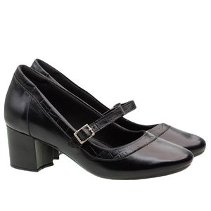 Sapato Salto Doctor Shoes Couro 1240 Preto