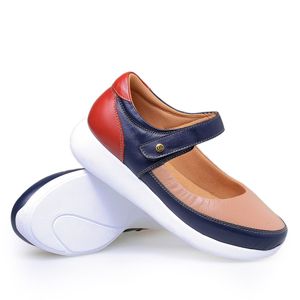 Sapato Casual Doctor Shoes Couro 1407 Marinho/Nude/Vermelho