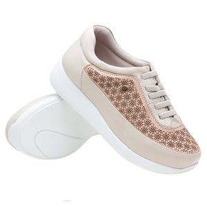 Tênis Doctor Shoes Couro 1406 (Elástico) Gelo/Rosê