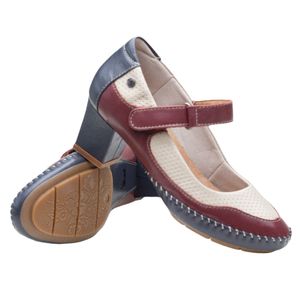 Sapato Salto Doctor Shoes Couro 789 Marinho/Cabernet/Off