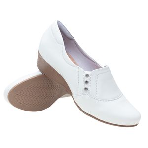 Sapato Anabela Doctor Shoes Couro 35001 Branco