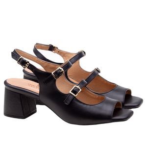 Sandália Doctor Shoes Couro 56032 Preto