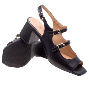 Sandália Doctor Shoes Couro 56032 Preto