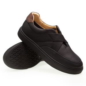 Tênis Doctor Shoes Slip On Couro 2192 Preto