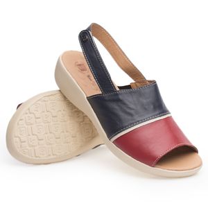 Sandália Anabela Doctor Shoes Couro 113 Marinho