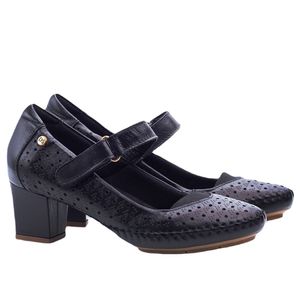 Sapato Salto Doctor Shoes Couro 794 Preto