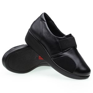 Sapato Anabela Doctor Shoes Couro 7805 Preto