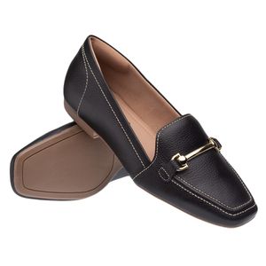 Mocassim Confortável em Couro 2305 Preto