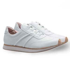 Tênis Doctor Shoes em Couro 28011 (Elástico) Branco